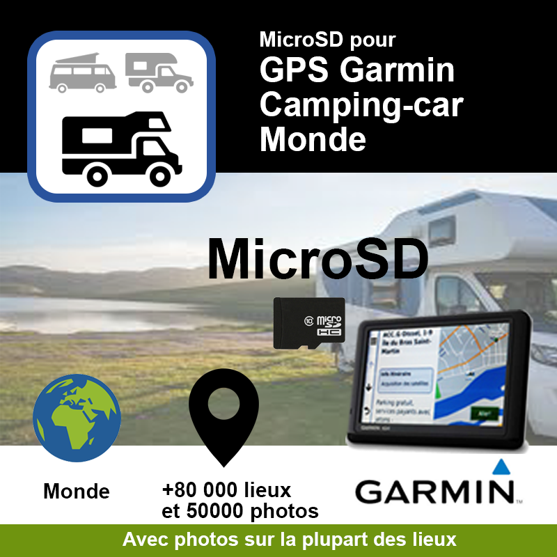 gps garmin carte monde POI park4night GPS Garmin sur MicroSD version camping car Monde